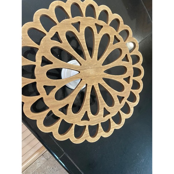 Pier 1 Rustic Wood Pedestal Cake Stand Decorative Display Table Centerpiece - Picture 3 of 5